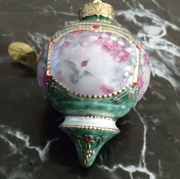 Anna's Hummingbird Christmas Ornament Bradford Exchange Lena Liu 1998 Bird Flora - Picture 3 of 12